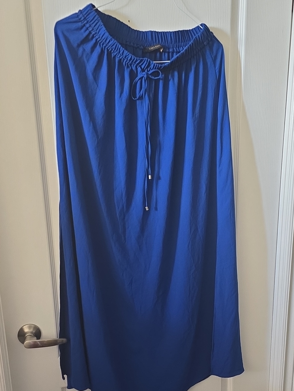 Zara Cobalt Blue Drawstring Maxi Skirt Size M